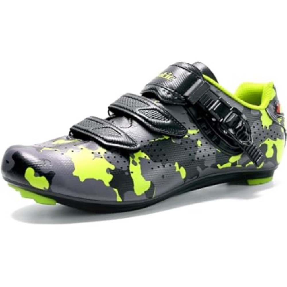 Santic Men’s Cycling Shoes - Size 47 - SPD SI cleats - Black and Neon